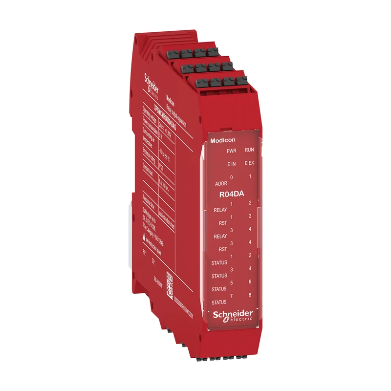 Expansion Module, Modicon MCM, 4 Safety Relay Outputs, With Diagnostic Outout, With Backplane Connection, Spring