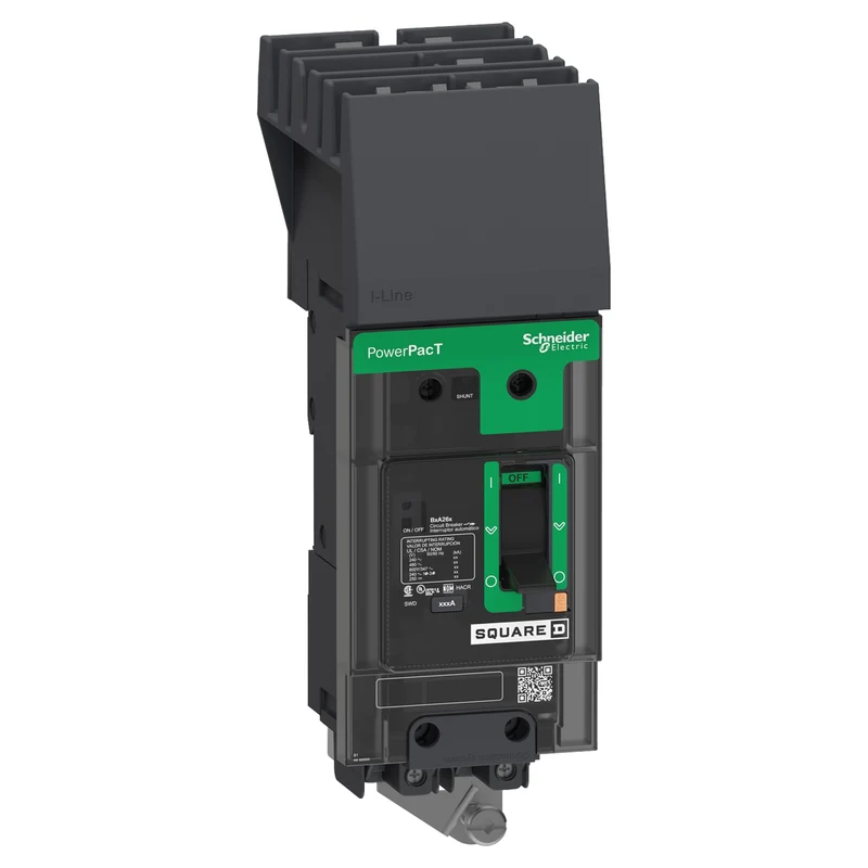 Circuit Breaker, PowerPacT B, 90A, 2 Pole, 600Y/347VAC, 14kA, I-Line, Thermal Magnetic, 80%, AB