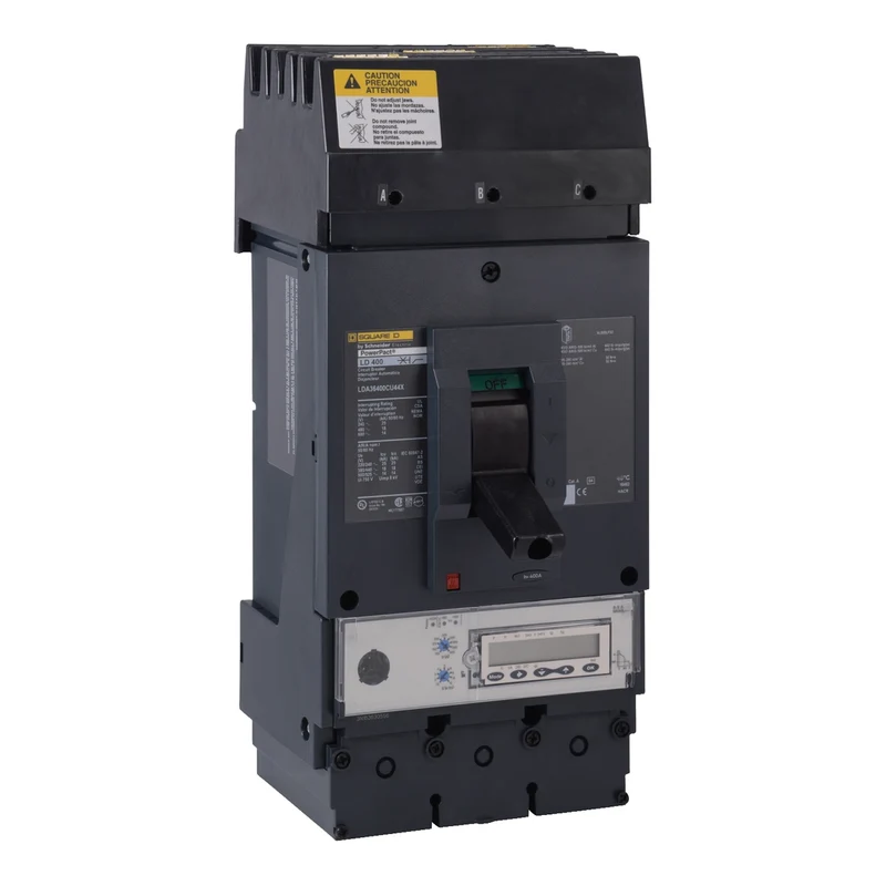 Circuit Breaker, PowerPacT L, 600A, 3 Pole, 600VAC, 14kA, I-Line, MicroLogic 6.3A, 80%, ABC