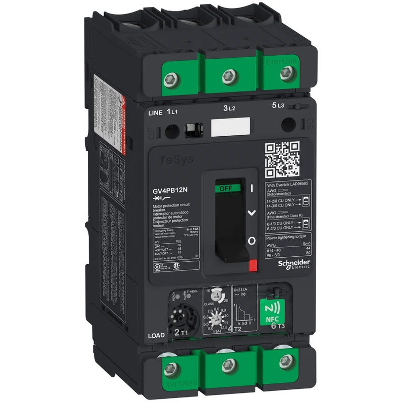 Motor Circuit Breaker, TeSys Deca, 3P, 12.5A, Icu 50kA, Thermal Magnetic, Multifunction, UL489