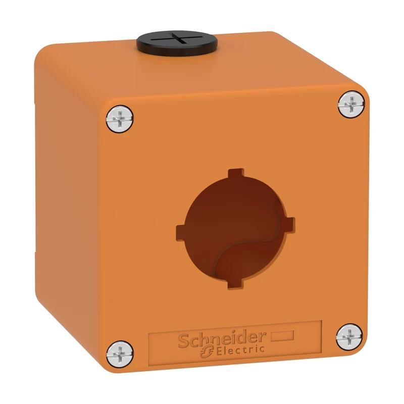 Empty Control Station, Harmony XAP, XB2 SL, Zinc Alloy, Orange, M20, 1 Cut Out 30mm With Notches, 80x80 X77mm