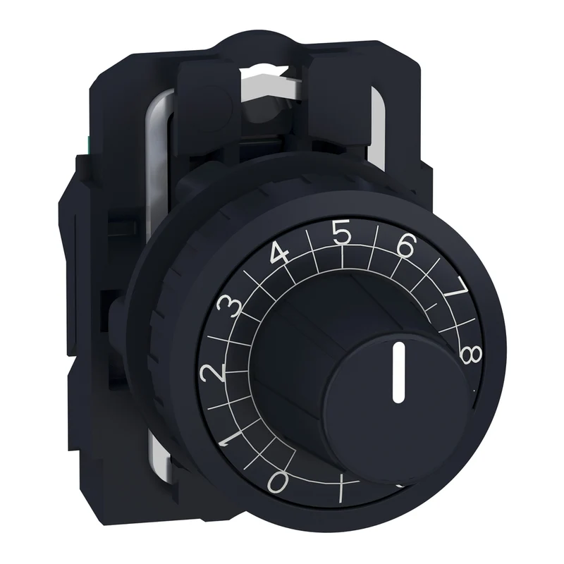 Potentiometer Head, Harmony XB5, Plastic,Black, 22mm, For Use With 6mm Shaft