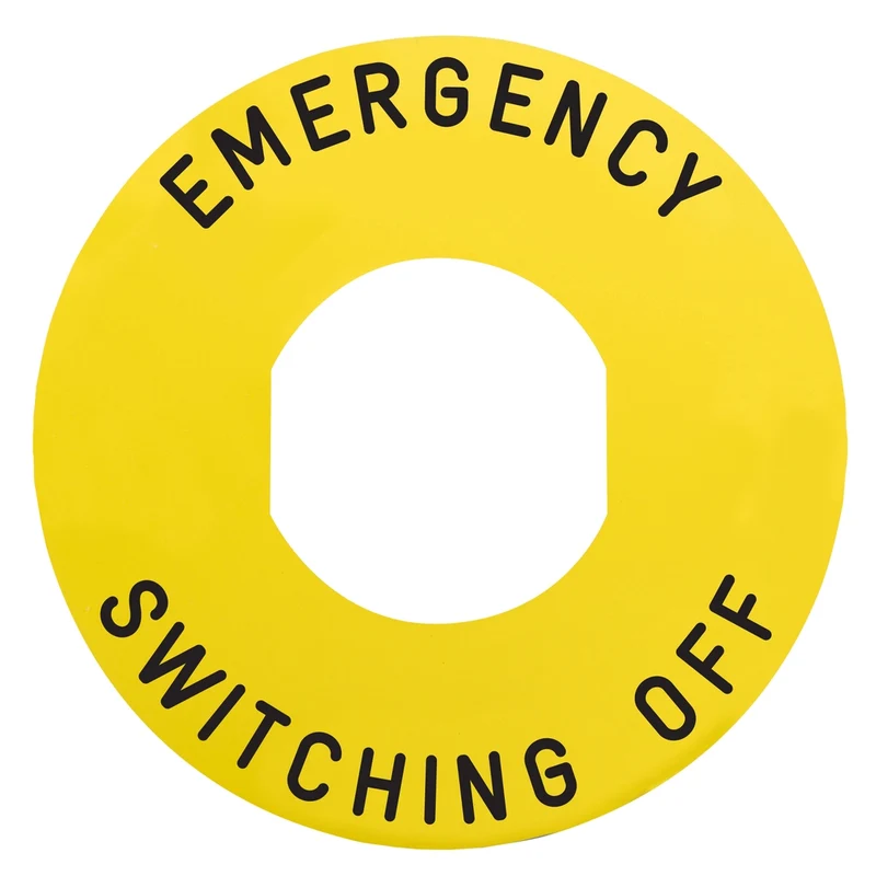 Marked Legend, Harmony XB5, Harmony XB4, 60mm For Emerg. Switch. Off, EMERGENCY SWITCHING OFF/Logo ISO13850
