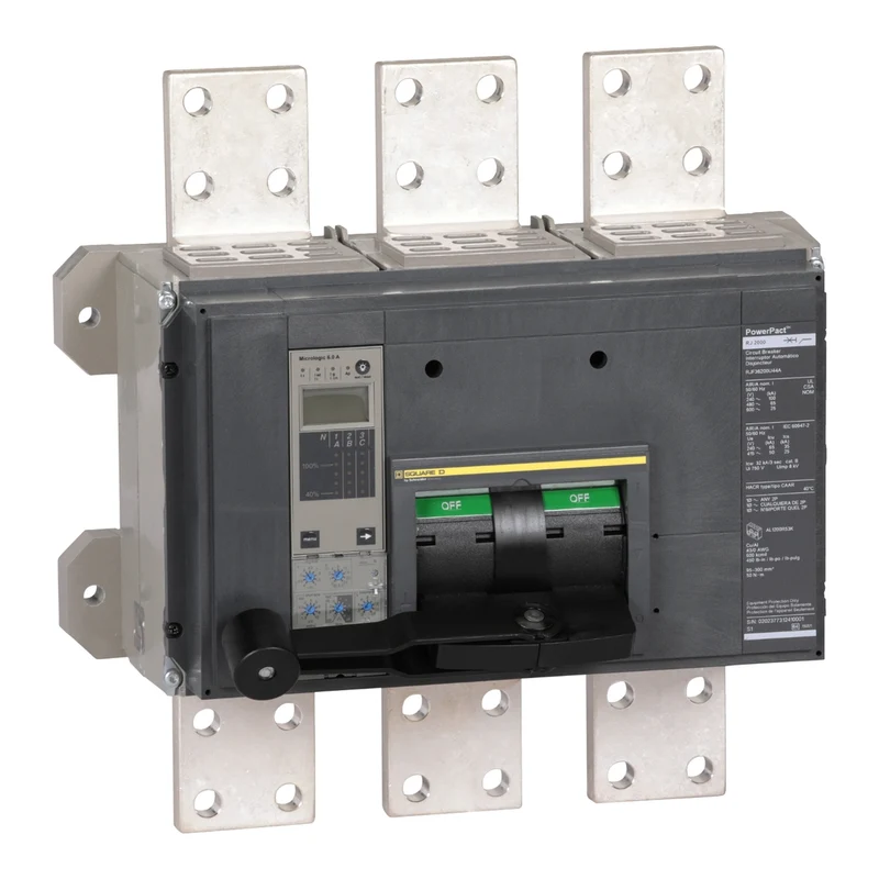Circuit Breaker, PowerPacT R, 2000A, 3 Pole, 600VAC, 25kA, Busbar, Micrologic 6.0A, 80%