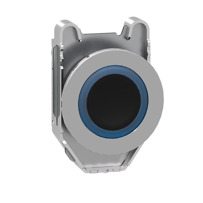 Head For Illuminated Push Button, Harmony XB4, Plastic, Blue Flush, 30mm, Universal LED, Spring Return, Illuminated Ring