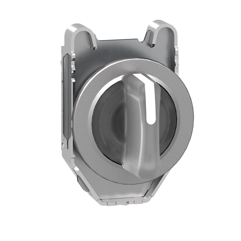 Head For Illuminated Selector Switch, Harmony XB4, Metal, White Handle, Flush Mounted, 30mm, Universal LED, 3 Positions