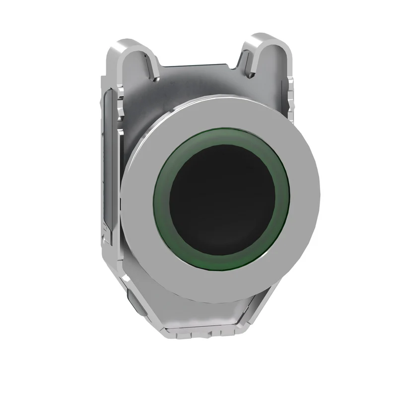 Head For Illuminated Push Button, Harmony XB4, Plastic, Green Flush, 30mm, Universal LED, Spring Return, Illuminated Ring