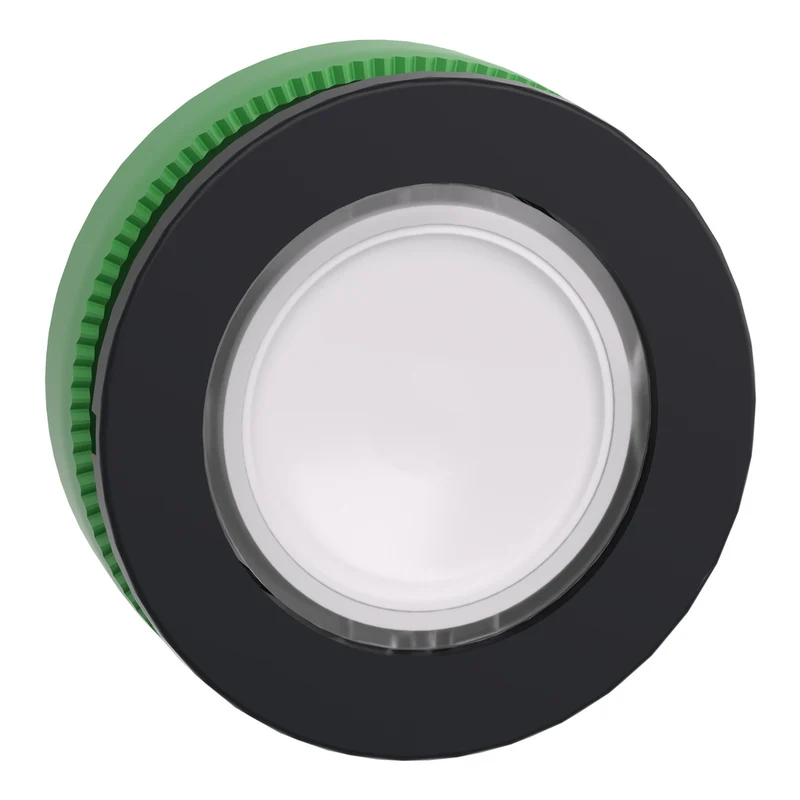 Head For Pilot Light, Harmony XB5, White, 30mm, Universal LED, Plain Lens