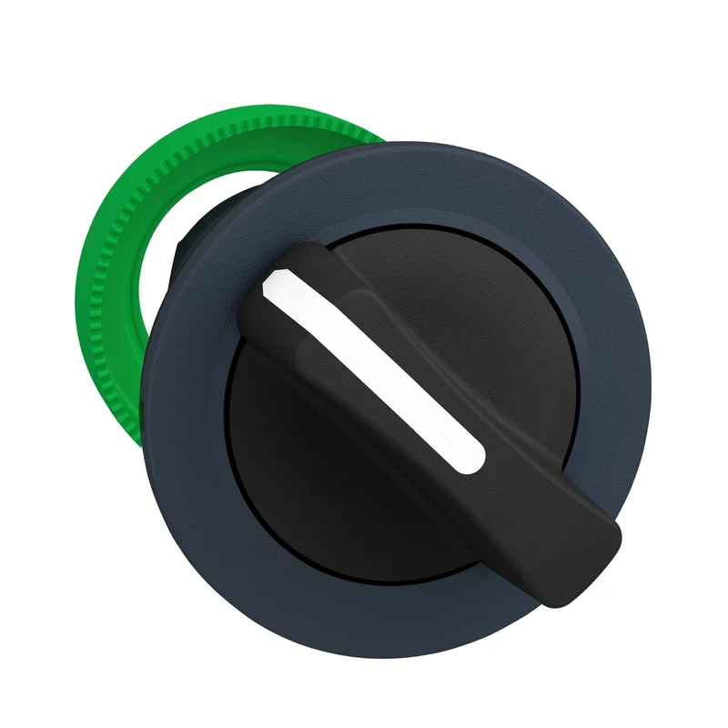Flush Mounted Selector Switch Head, Harmony XB5, Plastic, Black, 30mm, 2 Positions, Spring Return Right To Left