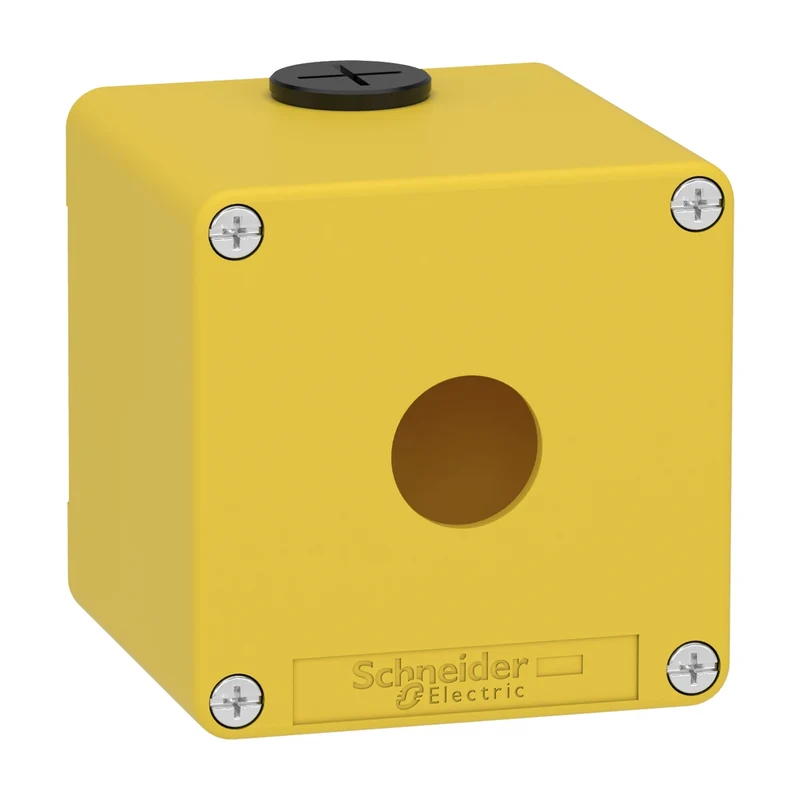 Die Cast Empty Control Station, Harmony XAP, XB2 SL, Zinc Alloy, Yellow, M20, 1 Cut Out 22mm, 80x80x77mm, UL CULus