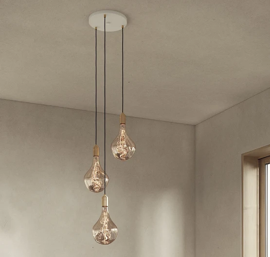 Suspension Canopée triple pour ampoule Led soufflées à la bouche - Tala