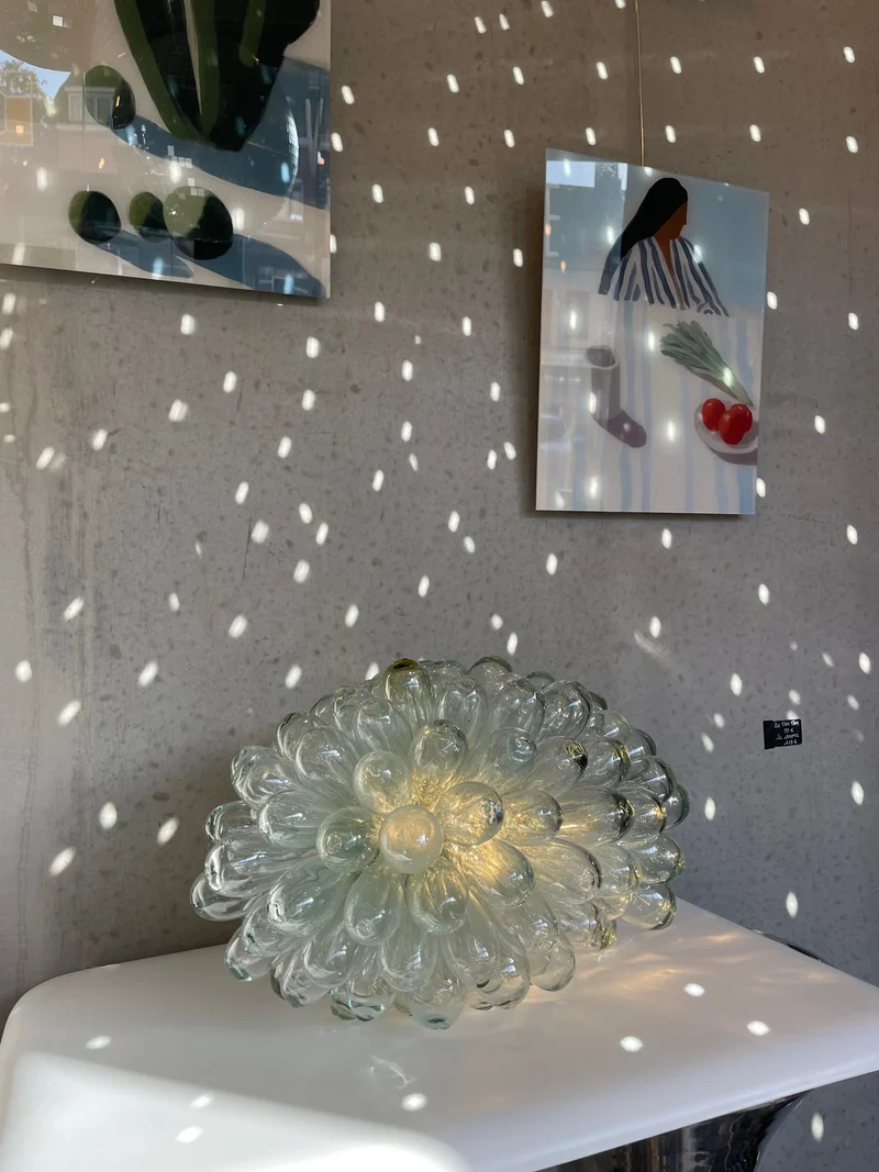 Lampe grappe en verre recyclé soufflé à la bouche - plusieurs coloris