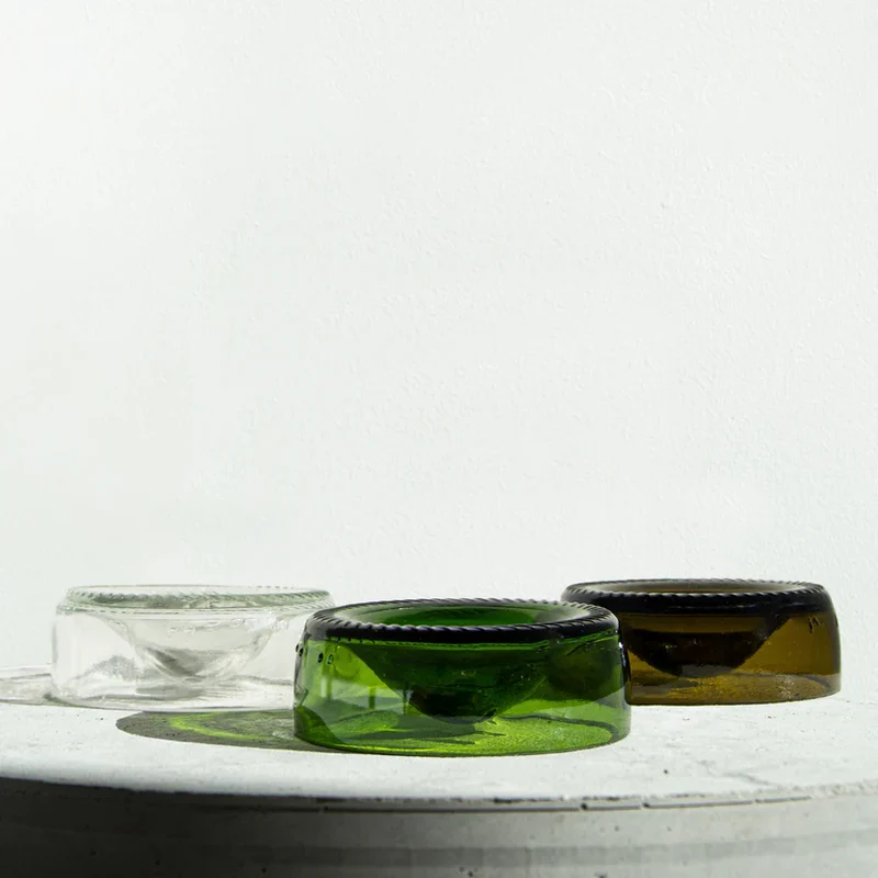Lot de 3 coquetiers en verre - Q de bouteilles
