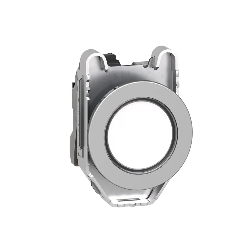 Pilot Light, Harmony XB4,Metal, White Flush Mounted, 30mm, Universal LED, Plain Lens, 24V AC DC