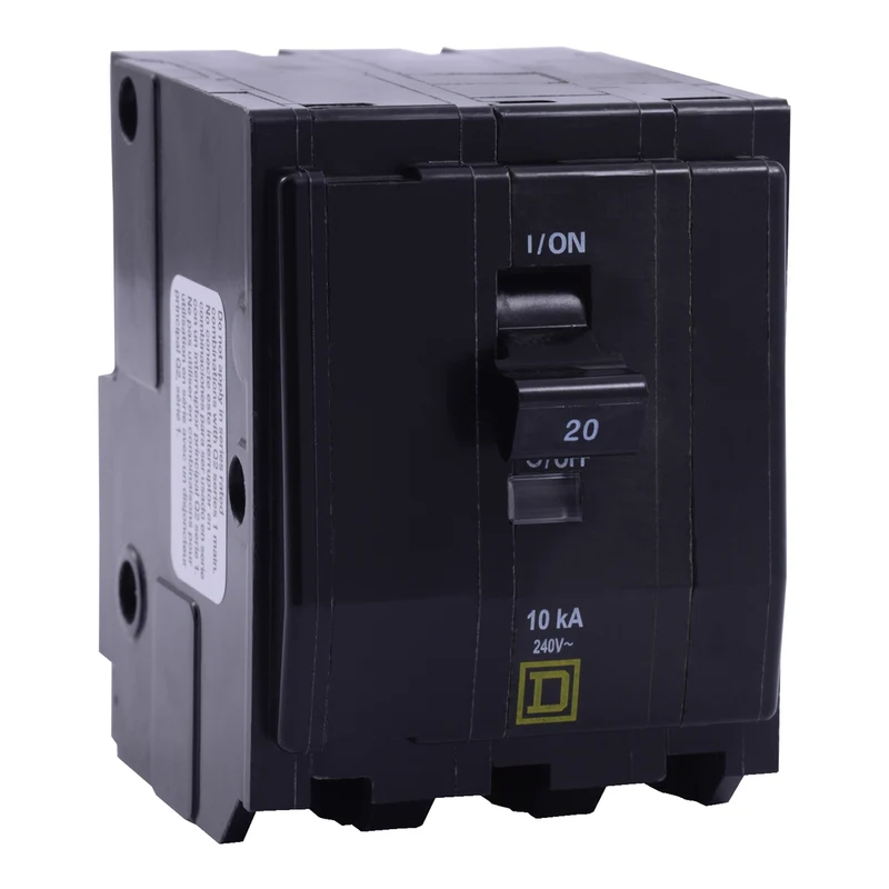 Mini Circuit Breaker, QO, 20A, 3 Pole, 240VAC, 65kA, Plug In