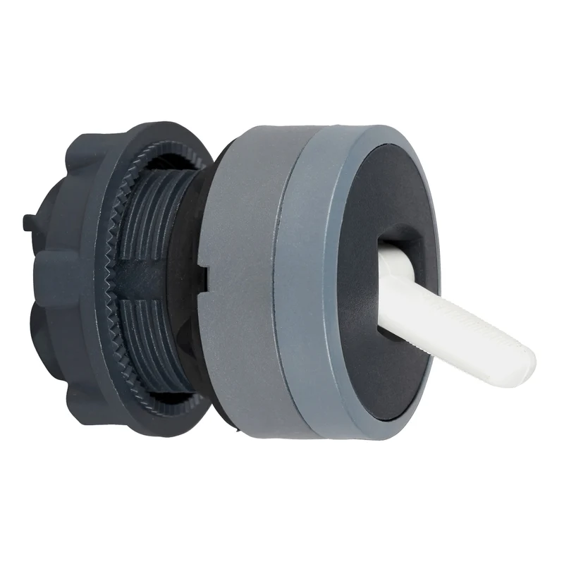 Toggle Switch Head, Harmony XB5, Plastic, Black, 22mm, 2 Positions, Spring Return, Grey Bezel
