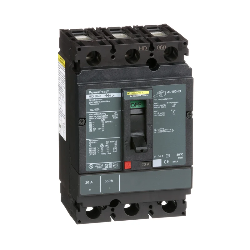 BREAKER MOLDED CASE 20A 3P 600V