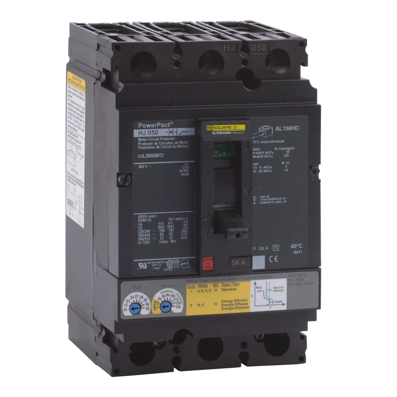 BREAKER 50A 3P 600VAC H-FRAME 25KA 14-42A MOTOR