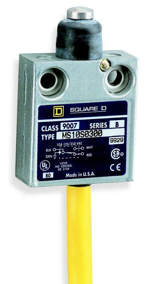 LIMIT SWITCH TOP PUSH PLUNGER BOOTED 9' BOTTOM CABLE