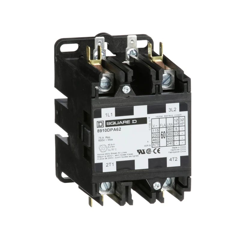 CONTACTOR 2P 60A 600VAC 2-NO CONTACT 120VAC COIL OPEN