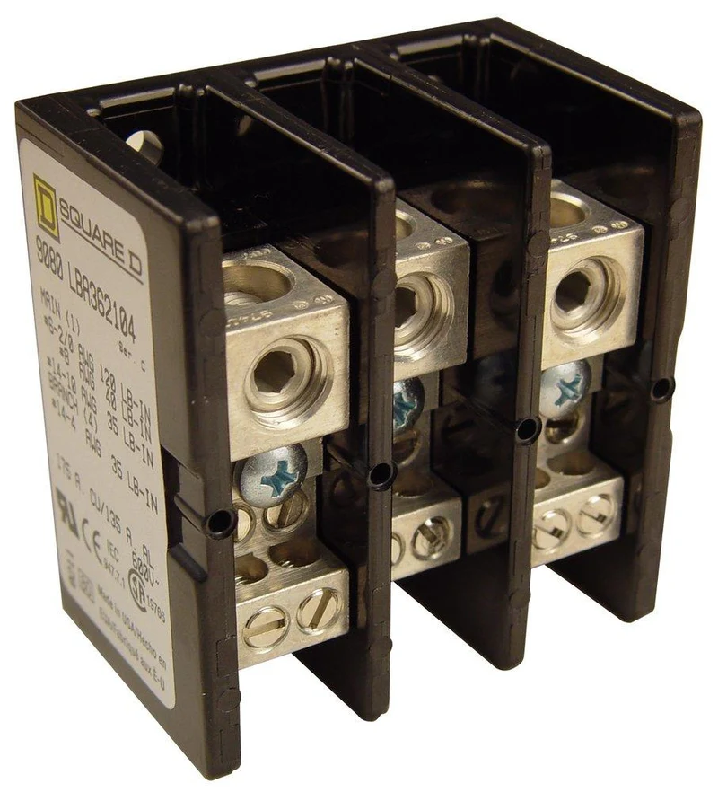 BLOCK TERMINAL 3P 2X #14-2/0 MAIN 4X #14-4 BRANCH