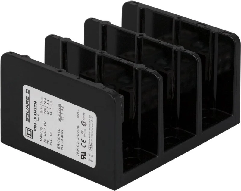 BLOCK TERMINAL 3P 2X #14-2/0 MAIN 6X #14-4 BRANCH