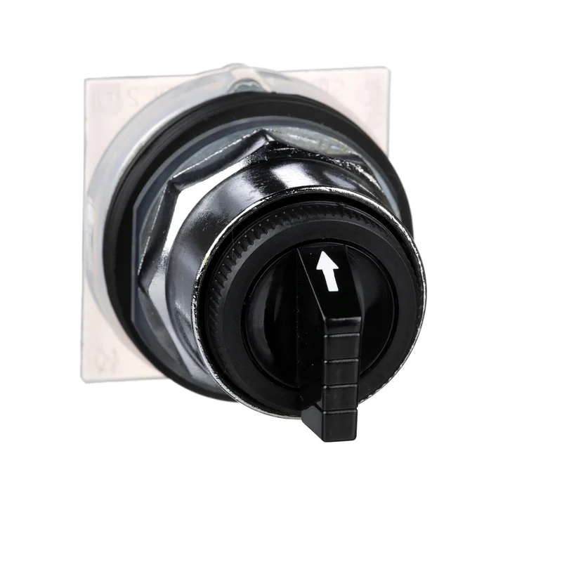 SWITCH SELECTOR 3-POS 30MM SPRING RETURN TO CENTER BLACK