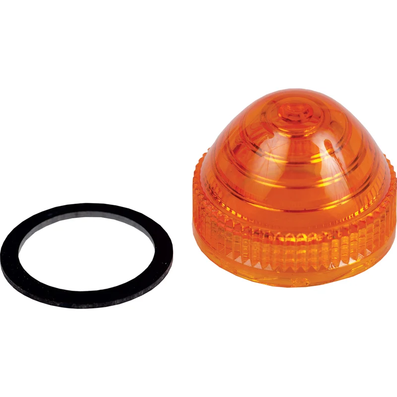 LENS 30MM PLASTIC DOMED FOR PILOT LIGHT AMBER