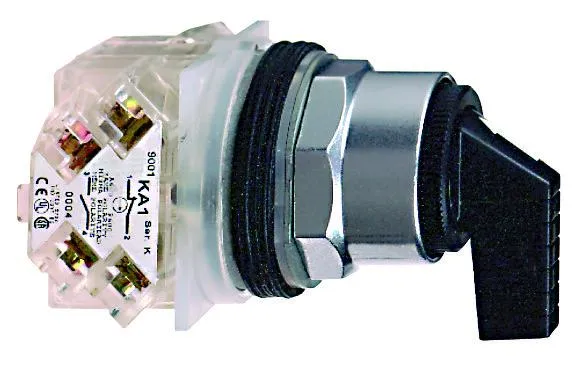 SWITCH SELECTOR 3-POS 30MM SPRING RETURN TO CENTER BLACK