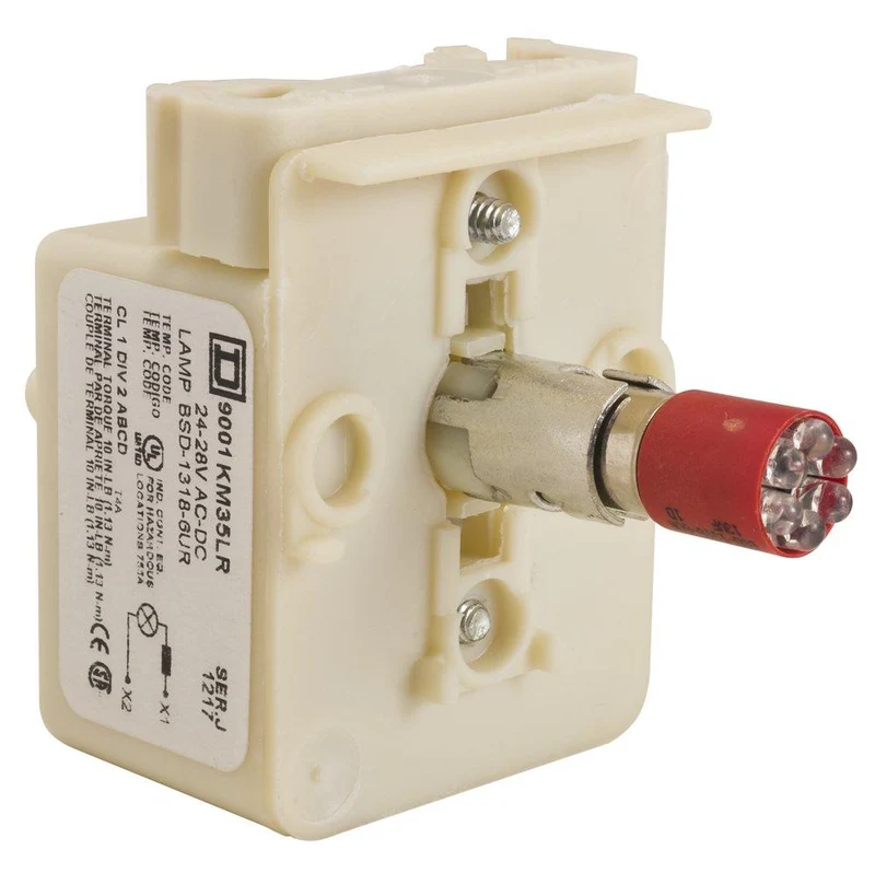 PUSHBUTTON 30MM LIGHT MODULE RESISTANCE 24V LED RED