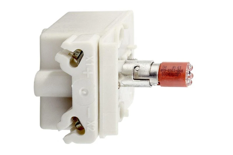 PUSHBUTTON 30MM LIGHT MODULE 120VAC/VDC LED RED