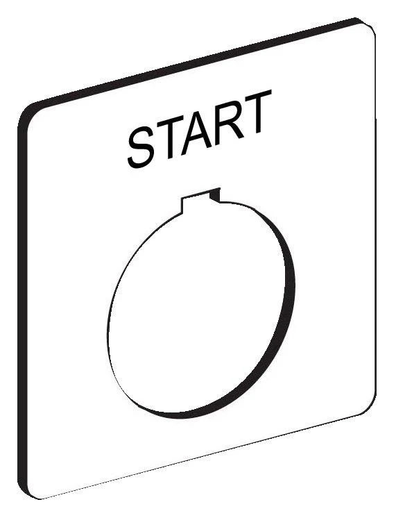 NAMEPLATE START 30MM PUSHBUTTON BLACK ON WHITE