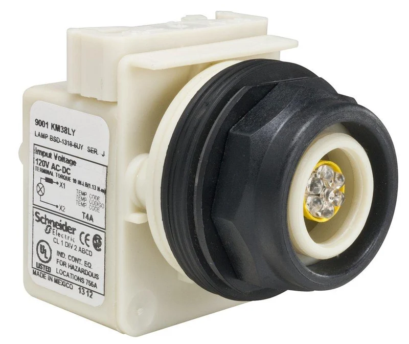 PILOT LIGHT OCTAGONAL 30MM NO LENS LED 120V