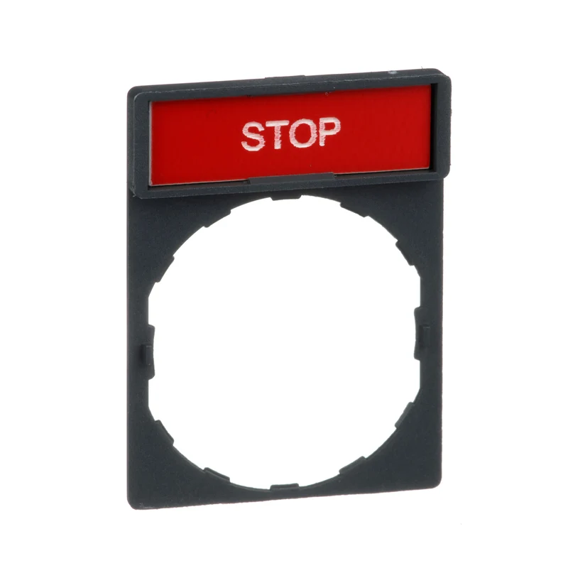 NAMEPLATE STOP 30X40MM FOR BUTTON/SEL WHITE/RED