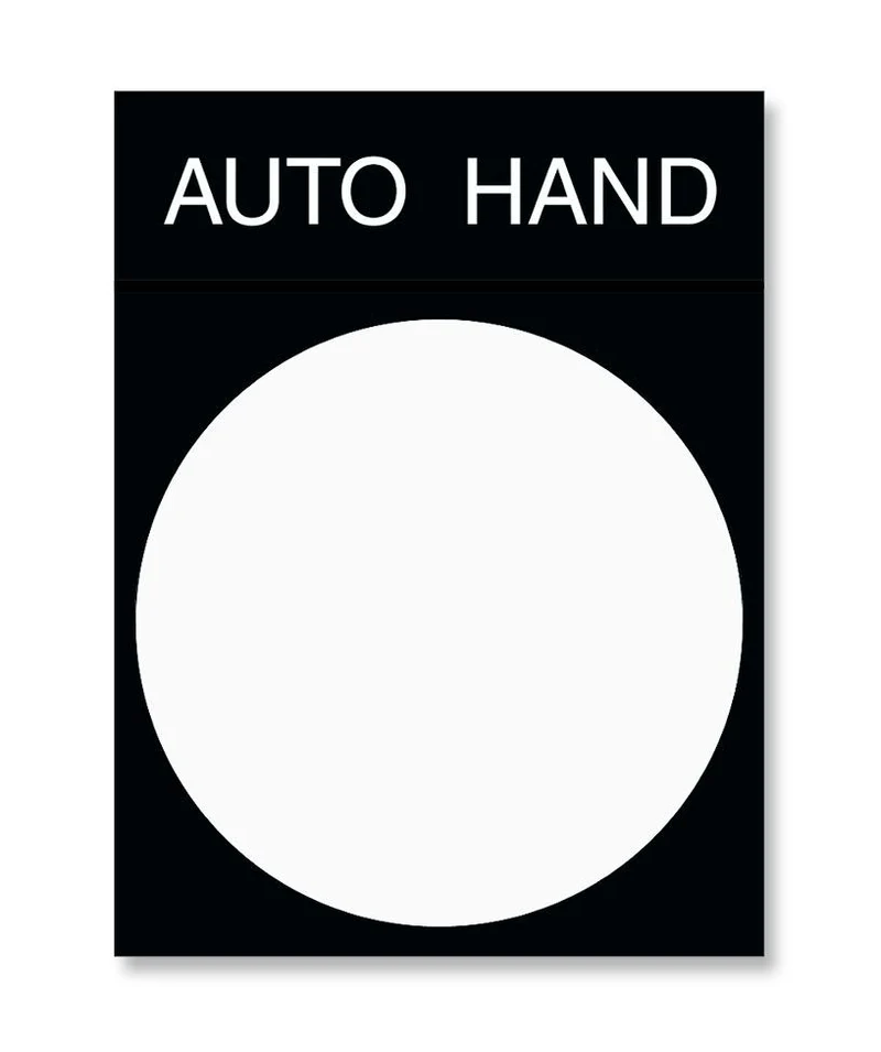 NAMEPLATE AUTO-HAND 30X40MM FOR BUTTON/SEL WHITE/BLACK