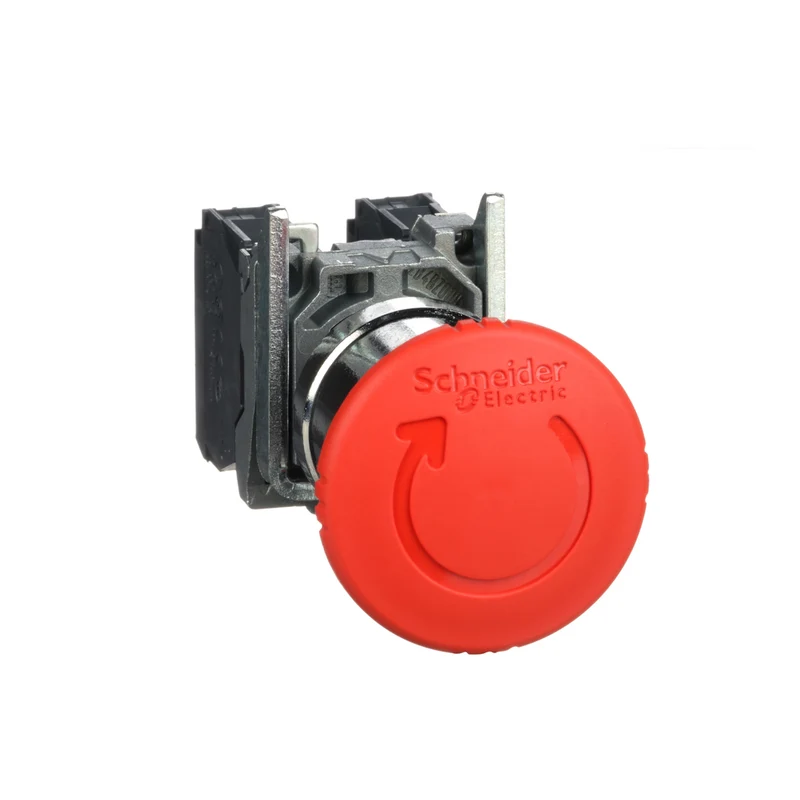 PUSHBUTTON MAINTAINED 1-NO 1-NC 40MM MUSHROOM RED