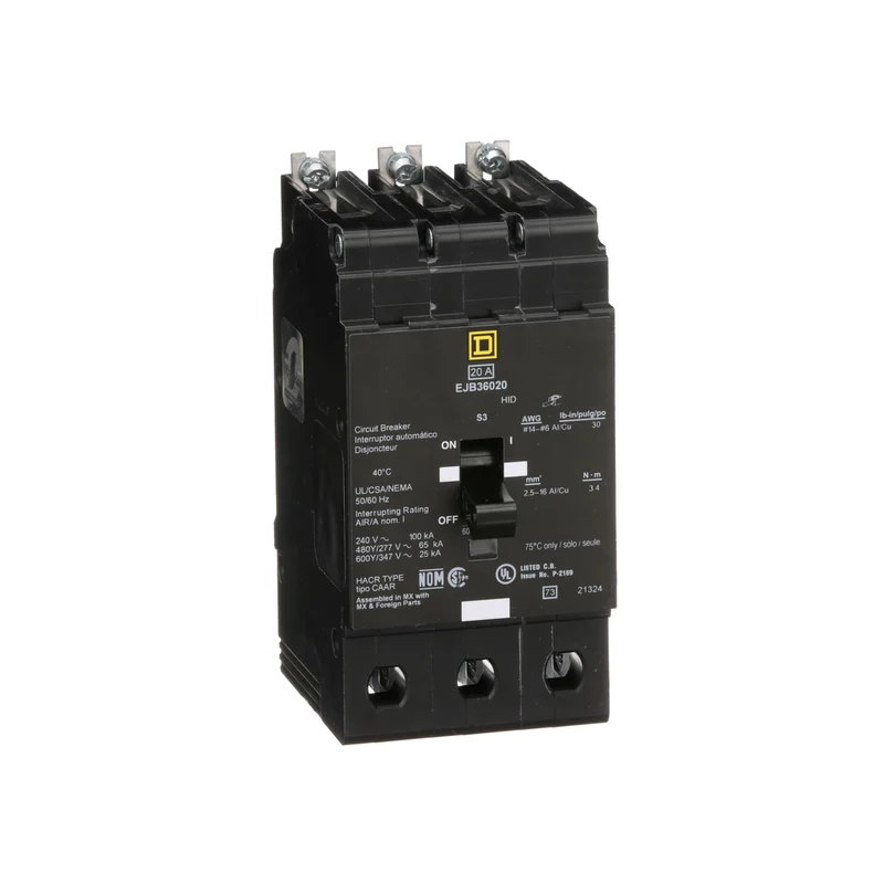 BREAKER MINI 20A 3P 600/347V HID RATED
