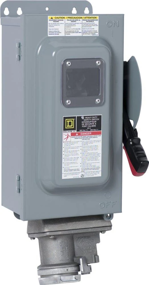 SWITCH FUSED 60A 3P 3W 600VAC/DC & RECEPTACLE NEMA-3R/12