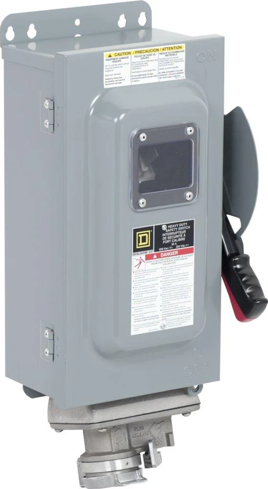 SWITCH NON FUSED 30A 3P 3W 600VAC/DC RECEPT. NEMA 3R/12