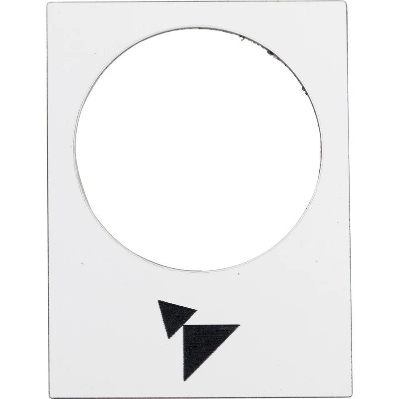 NAMEPLATE ARROW TO RIGHT UP 30X40MM HORIZ BLACK/WHITE