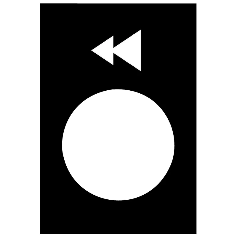 NAMEPLATE ARROW TO LEFT SLOW-FAST 30X40MM WHT ON BLACK