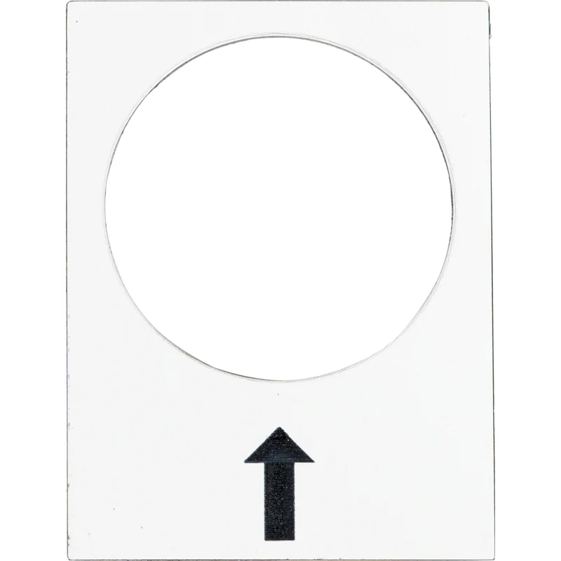NAMEPLATE ARROW TO RIGHT 30X40MM HORIZ BLACK ON WHITE