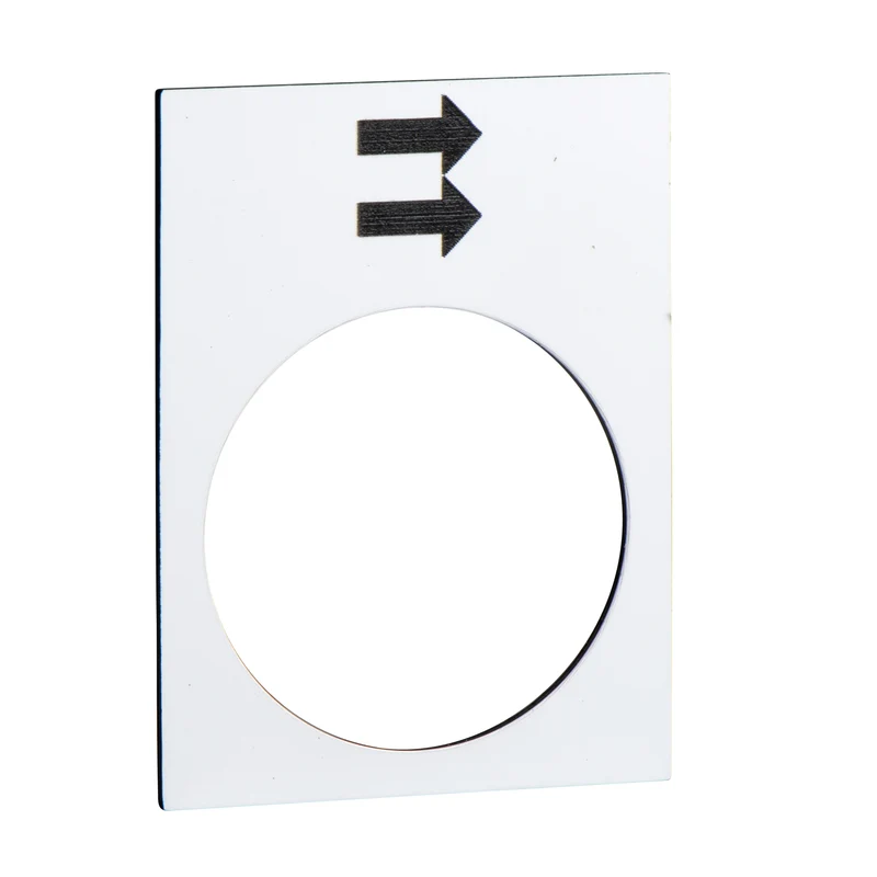 NAMEPLATE ARROW TO RIGHT 30X40MM WHITE