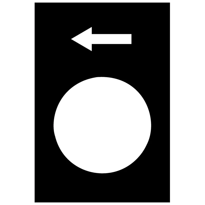 NAMEPLATE ARROW TO LEFT 30X40MM WHITE ON BLACK