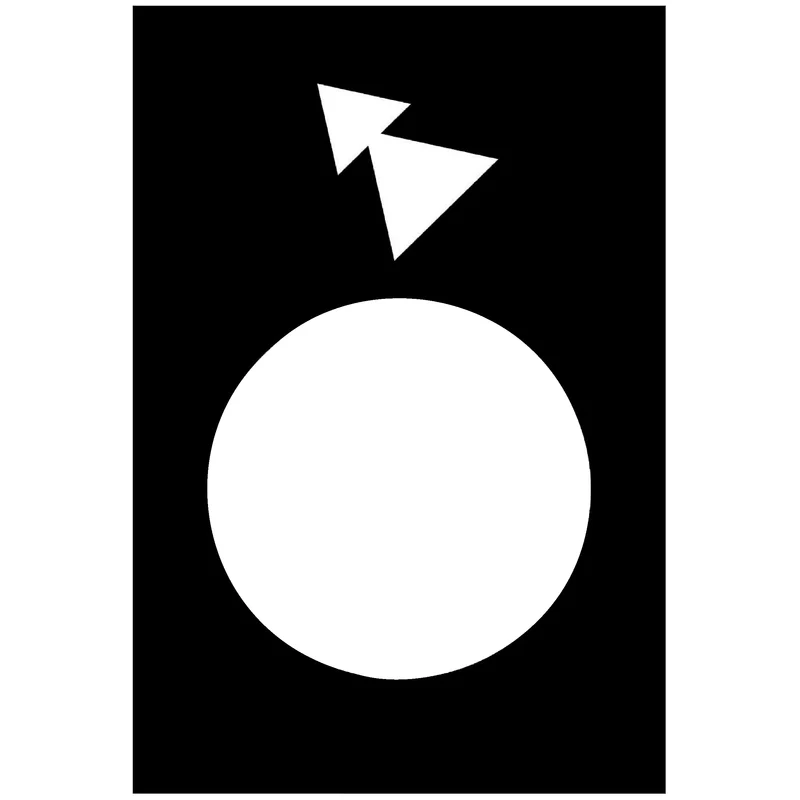 NAMEPLATE ARROW TO LEFT BACK 30X40MM WHITE ON BLACK