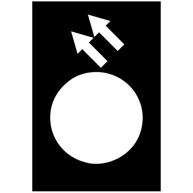 NAMEPLATE ARROW TO LEFT REVERSE-FAST 30X40MM WHT ON BLACK