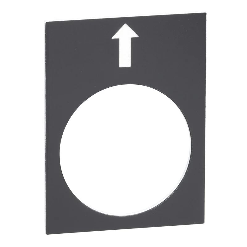 NAMEPLATE ARROW TO LEFT 30X40MM WHITE ON BLACK