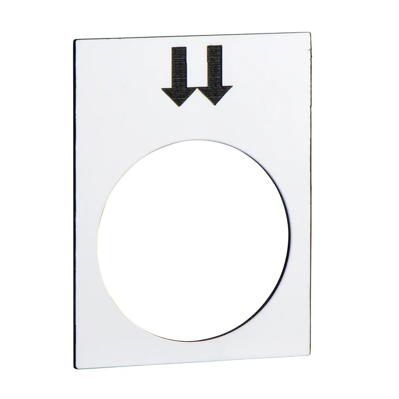 NAMEPLATE ARROW TO RIGHT FAST 30X40MM HORIZ. BLACK/WHITE