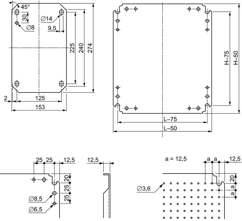 Microperforated Mounting Plate for Electrical Enclosure 40X24" NSYMF106