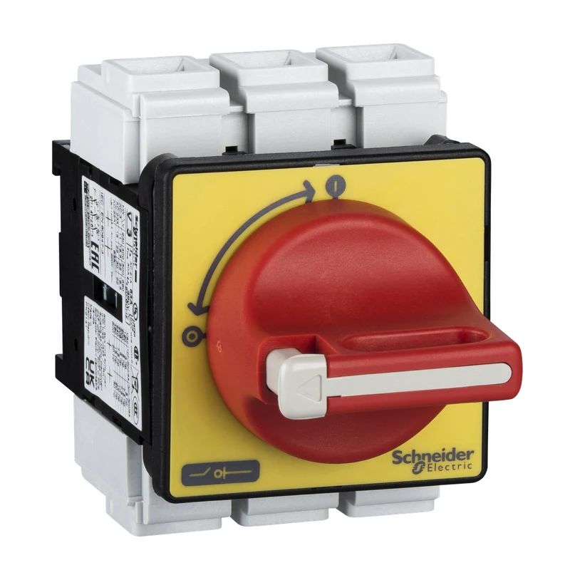 SWITCH MANUAL 3P 63A 600V PADLOCKING HANDLE RED/YELLOW